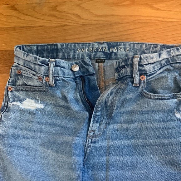 AE Stretch Curvy Super High-Waisted Baggy Straight Jean - Picture 6 of 7